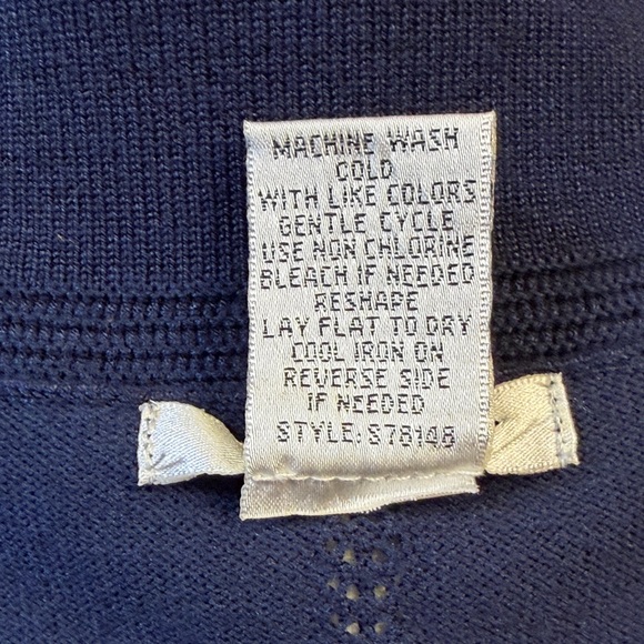 Women's Navy Open-Front Cardigan Size Large - Picture 10 of 10